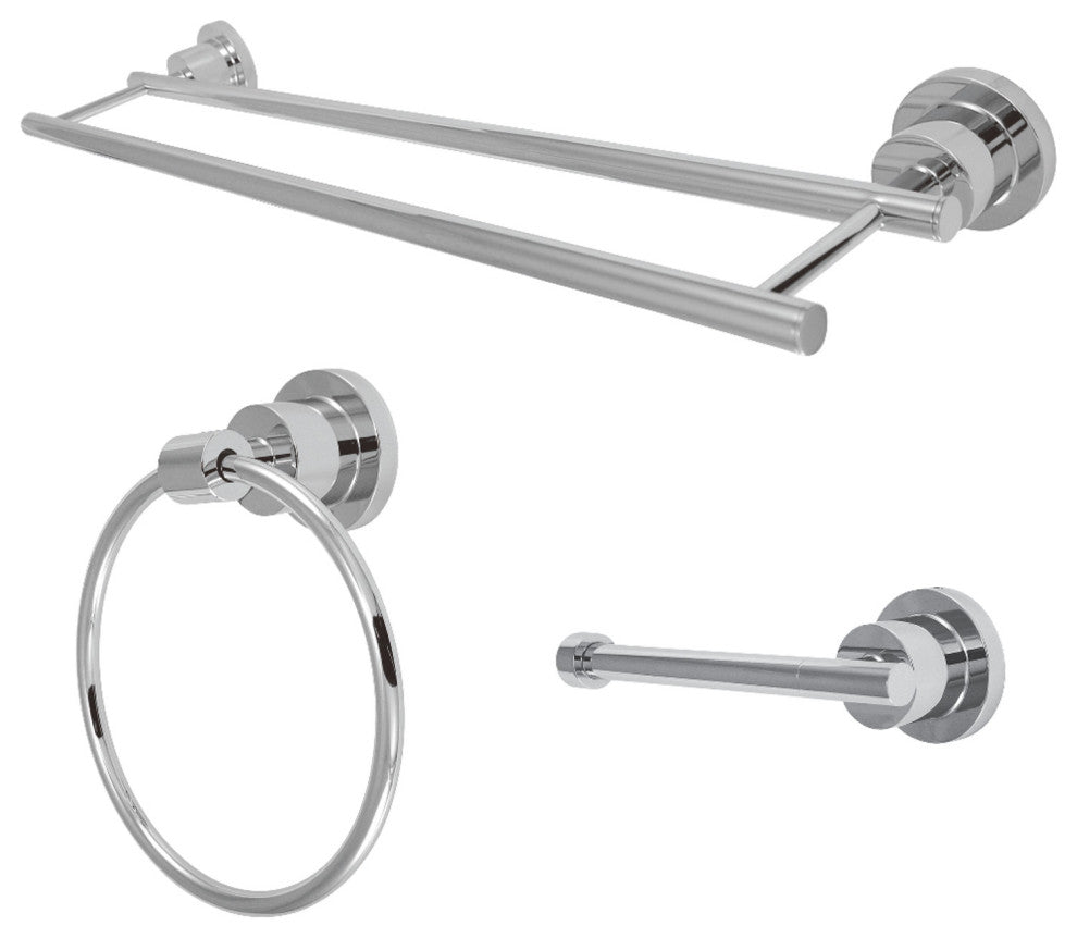 Kingston Brass 3-Piece Bathroom Accessory Set, Polished Chrome