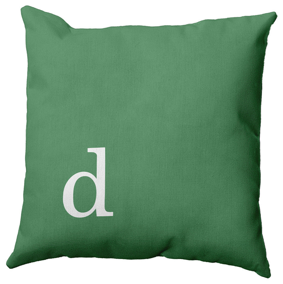 20"x20" Modern Monogram Decorative Throw Pillow, Sage