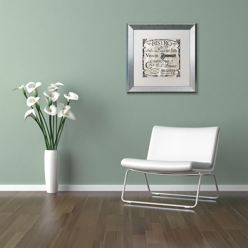 Color Bakery 'Paris Bistro III', Silver Frame, White Mat, 16x16