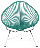 Junior Indoor/Outdoor Handmade Acapulco Chair, Turquoise Weave, Chrome Frame