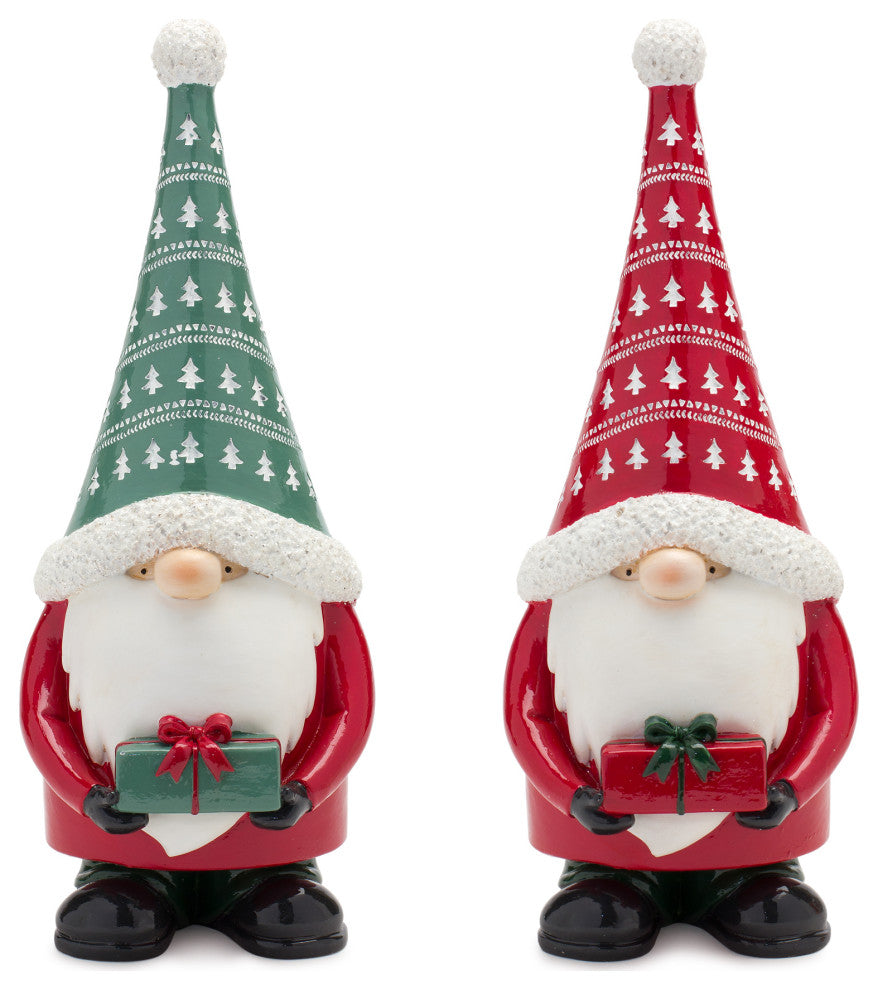 Holiday Gnome Figurine, 2-Piece Set