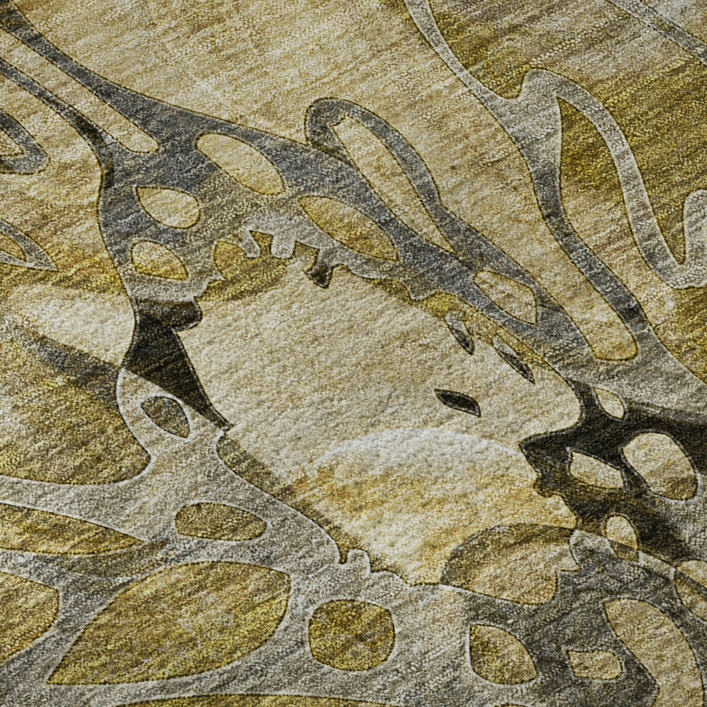 Premium Machine Washable Mayfield AMF558 Brown 3' x 5' Rug