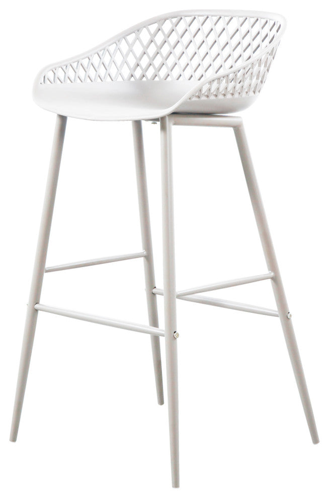 Piazza Outdoor Barstool White, Set of 2
