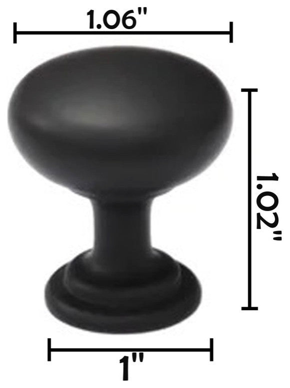 Mascot Hardware 1 in. Round Matt Black Cabinet Knob - Pack of 10