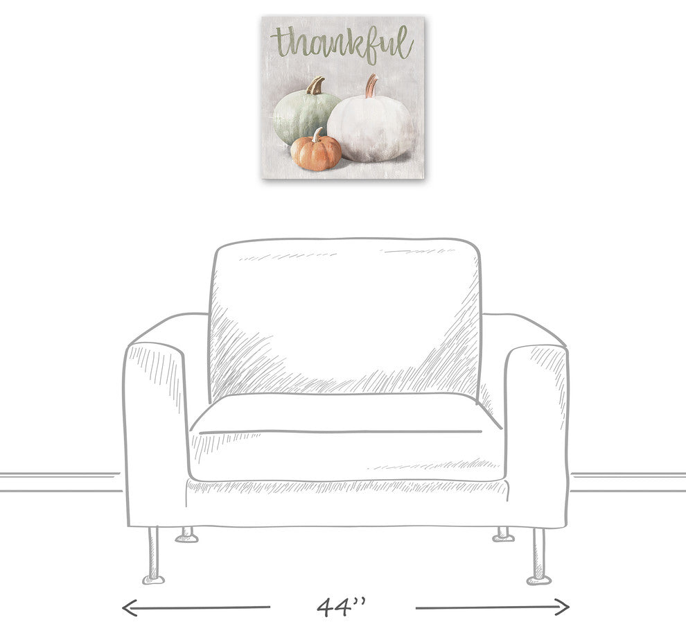 Thankful Colored Pumpkins Print on Canvas
