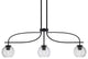 Cavella 3 Light Island Light, Matte Black Finish, 5.75" Smoke Bubble Glass