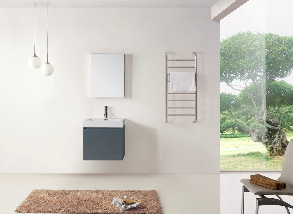 Zuri 24" Single Bathroom Vanity Set, Gray With Polished Chrome Faucet