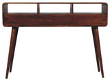 Triple Curved Chestnut Console Table