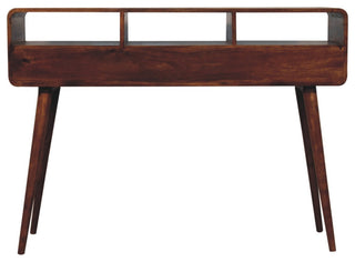Triple Curved Chestnut Console Table