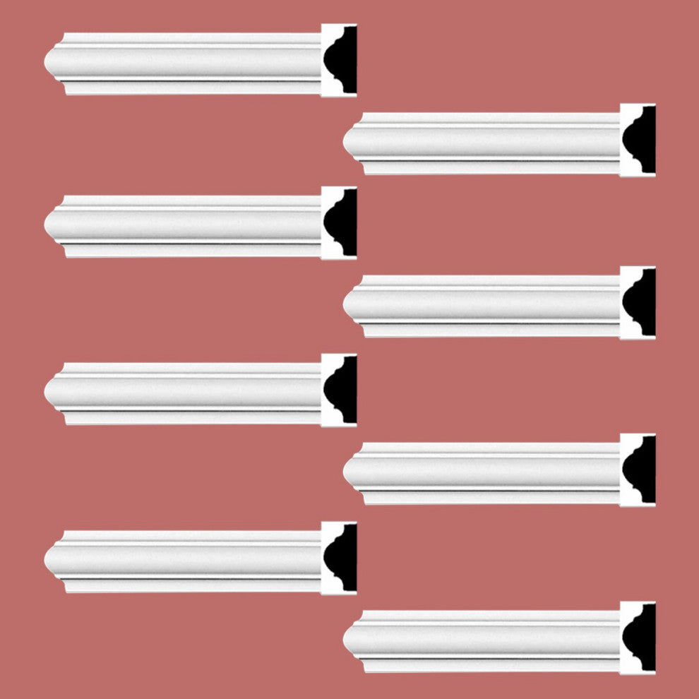 Cornice White Urethane Simple Design 8 Pieces Totaling 760" Length