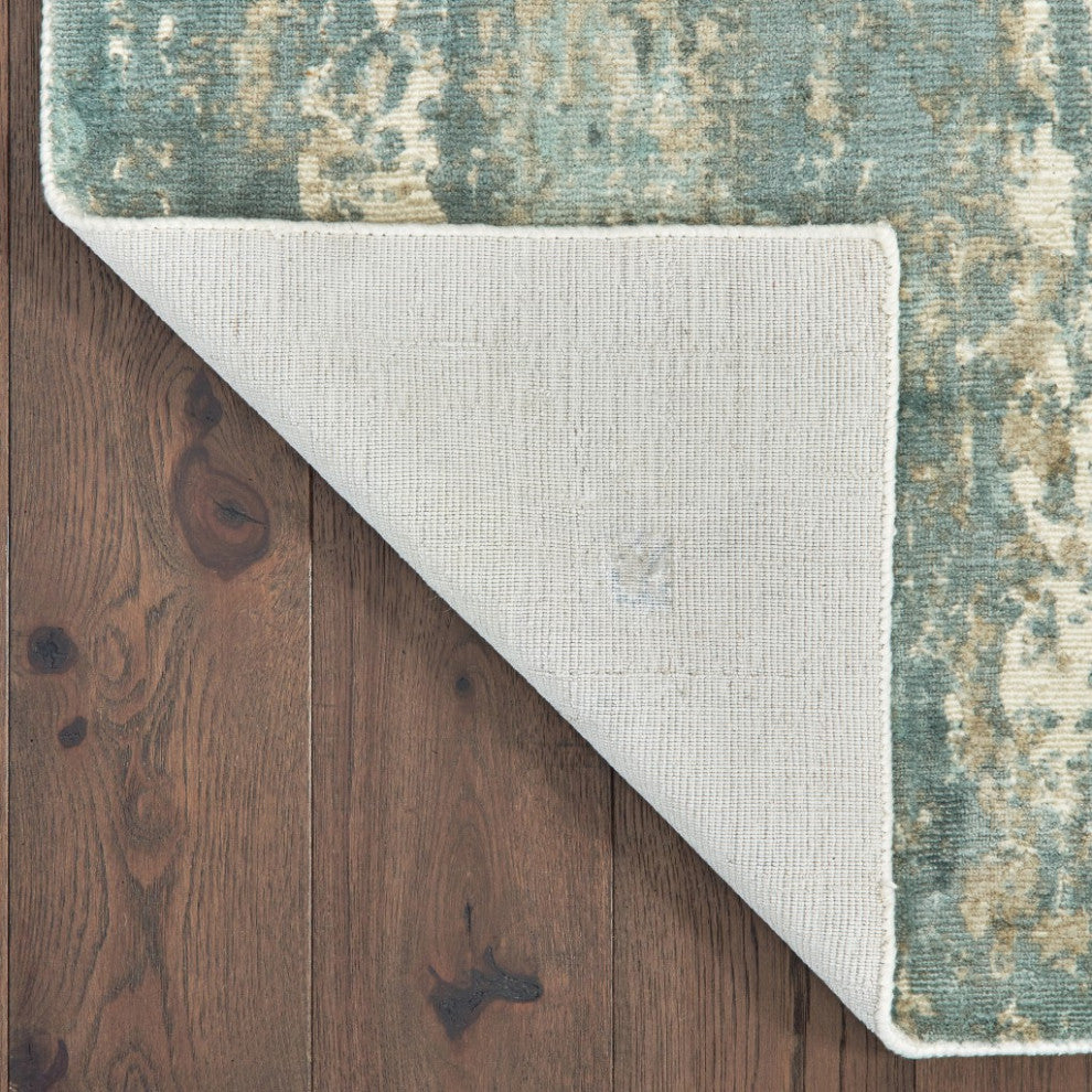 8" x 10" Blue and Gray Abstract Splash Indoor Area Rug