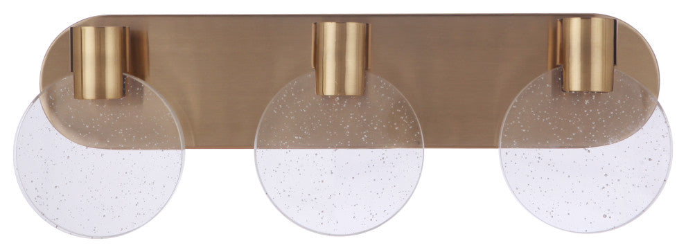 Craftmade Glisten 3 Light LED Vanity, Satin Brass