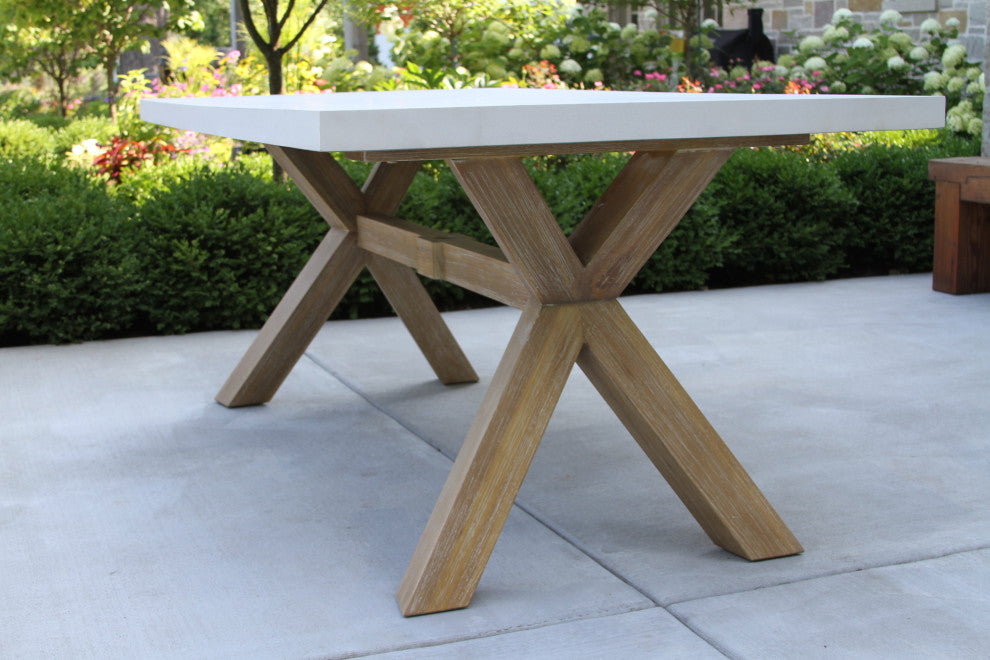 3-Piece Ivory Composite and Eucalyptus Wash Picnic Dining Set
