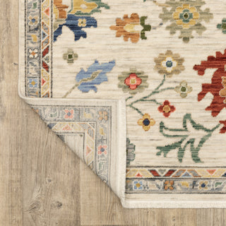 Leoness Vintage Traditional Ivory/ Multi Area Rug, 9'10" x 12'10"