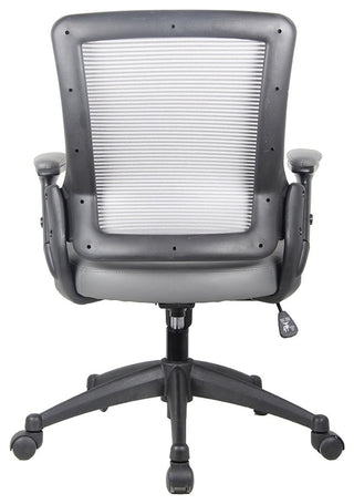 Mid-Back Mesh Task Office Chair With Flip Up Arms, Gray