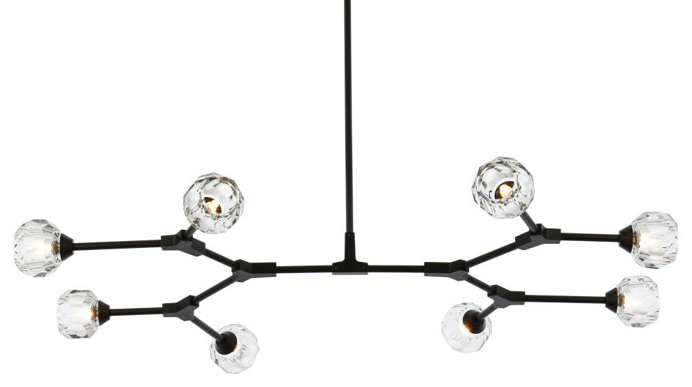 8 Light Pendant, Black