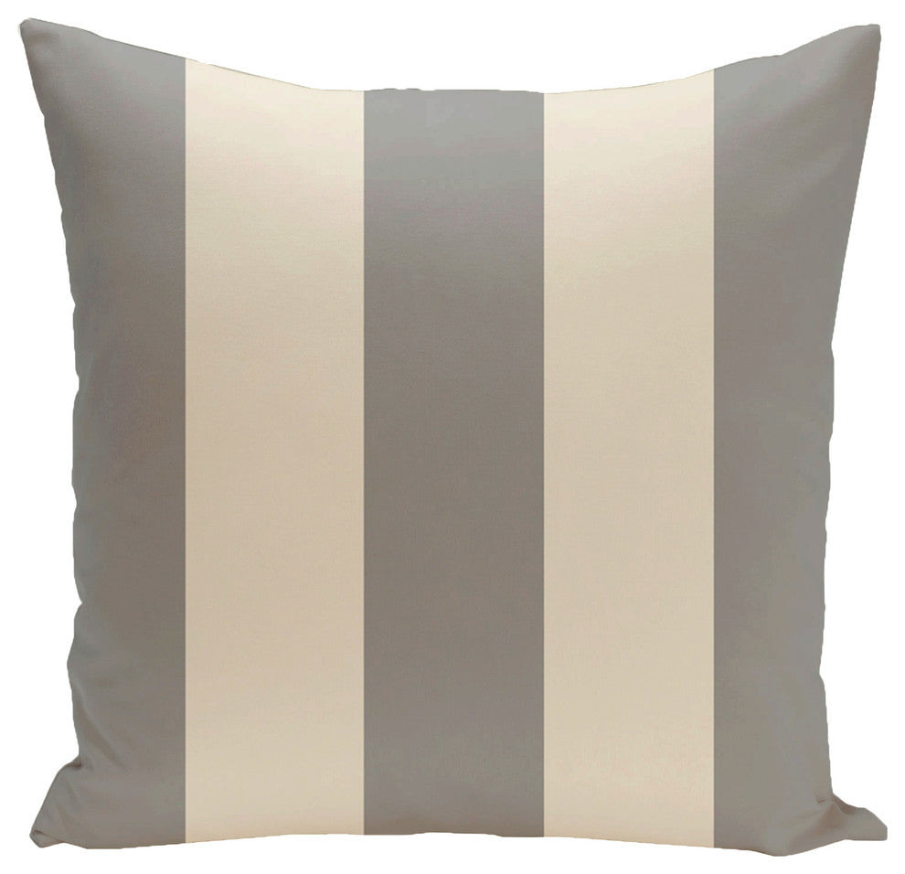 Holiday Brights Collection Striped Pillow, Silver, 20"x20"