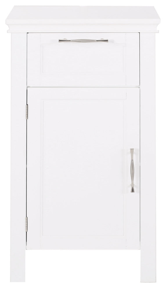 Meader Bathroom Floor Storage Cabinet With Drawer, White