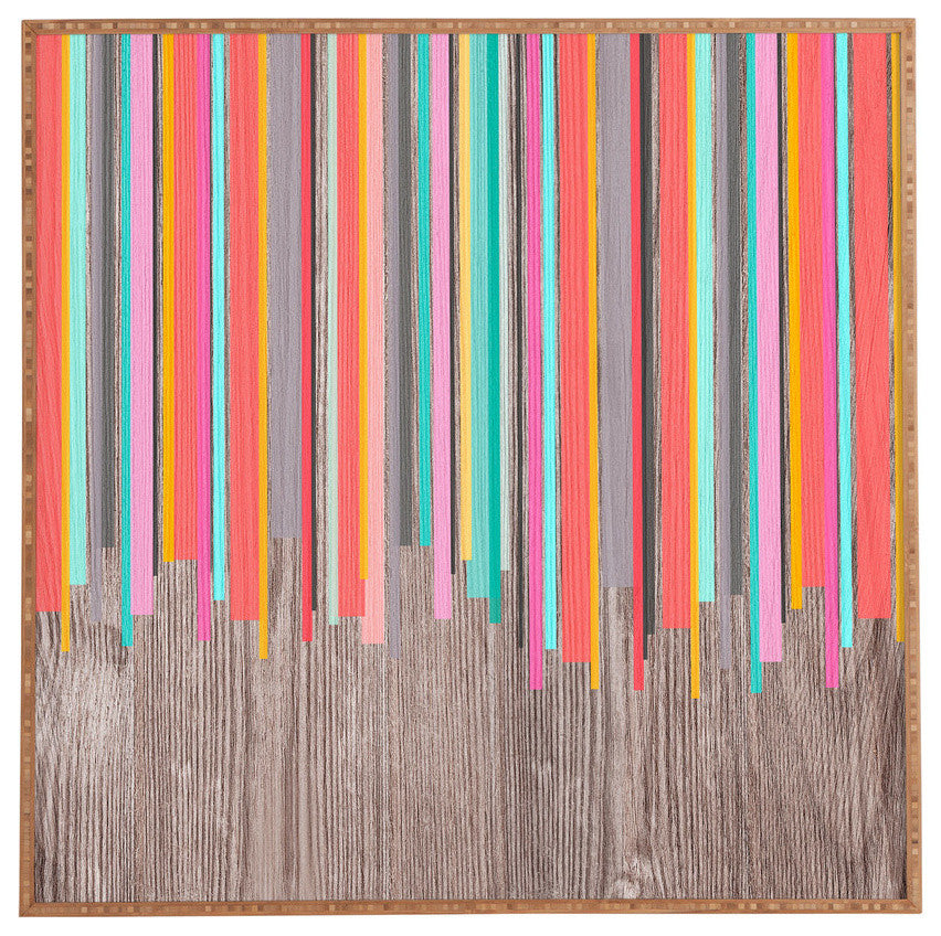 Deny Designs Iveta Abolina Stripe Happy Framed Wall Art