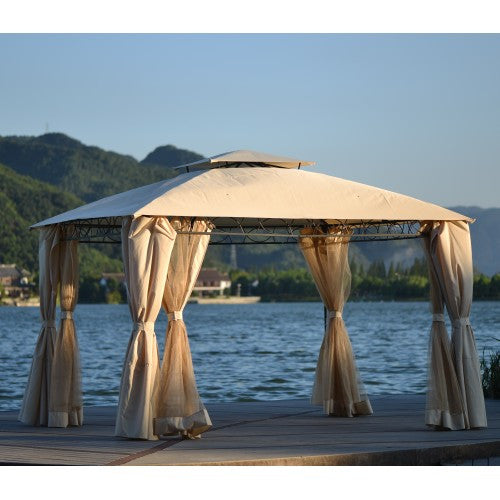 Quality Double Tiered Grill Canopy Outdoor BBQ Gazebo Tent , Polyester