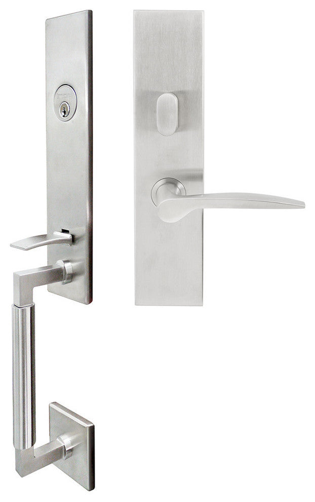 Toronto Lever, Mortise Entry Handleset, Left Hand Reverse, Satin Stainless Steel