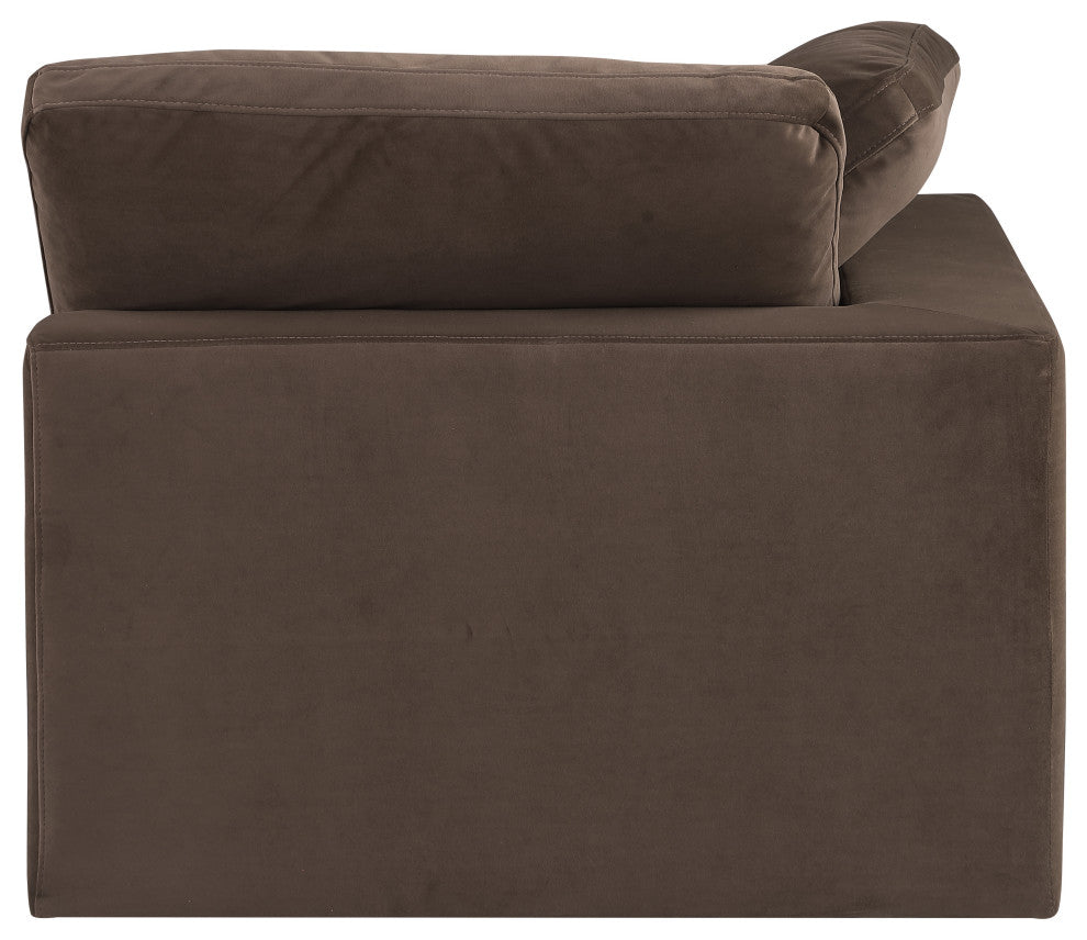 Comfy Beige Linen Textured Fabric Modular Chair, Brown, Velvet, Corner Chair