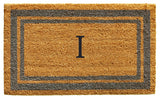 Periwinkle Border 18"x30" Monogram Doormat, Letter I