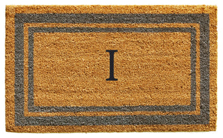 Periwinkle Border 18"x30" Monogram Doormat, Letter I