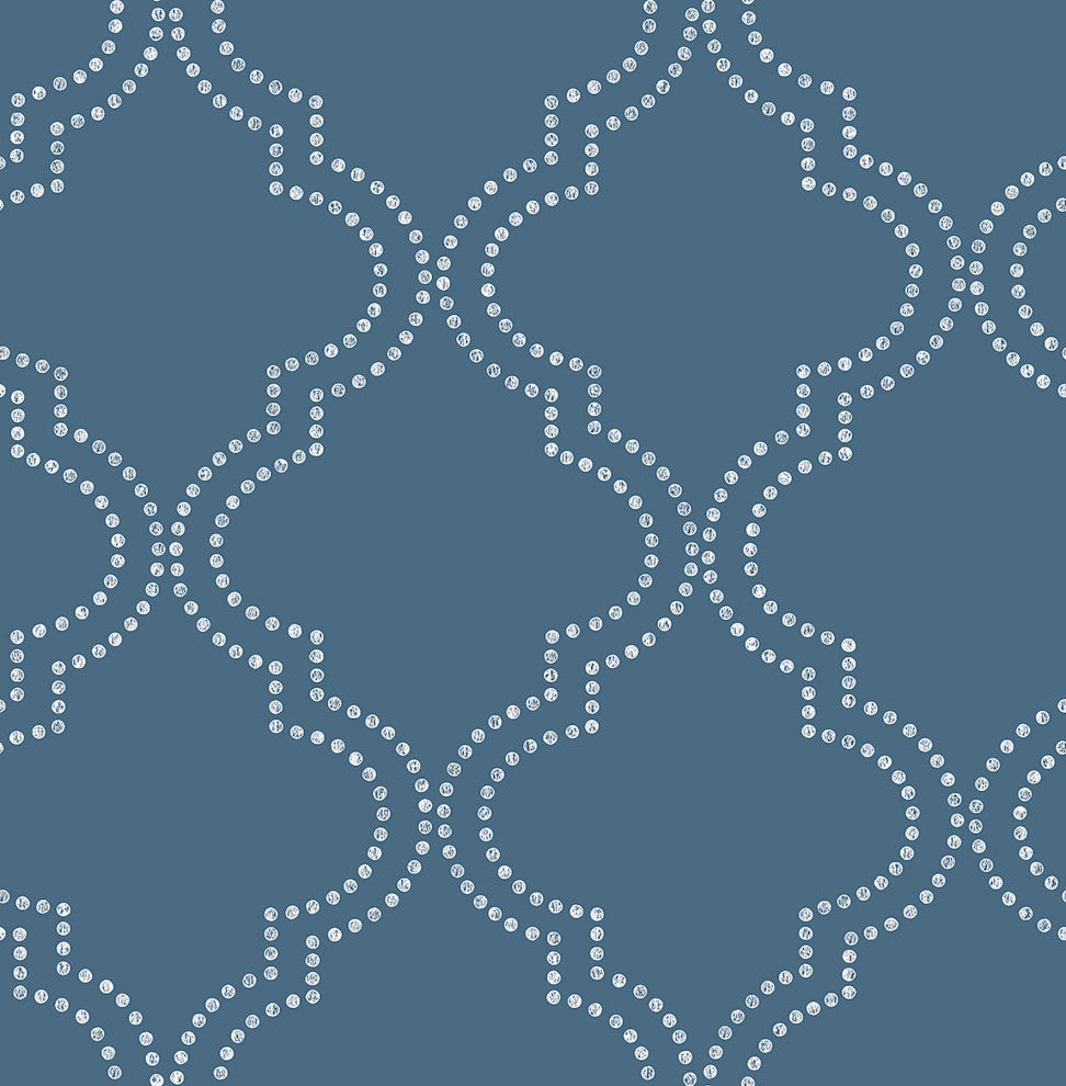 Tetra Blue Quatrefoil Wallpaper Bolt