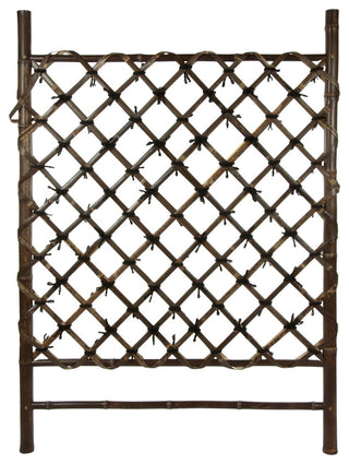 Dark Stained Japanese Style Garden Trellis