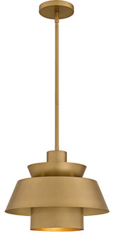 Lumi One Light Pendant in Brushed Weathered Brass