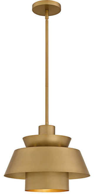 Lumi One Light Pendant in Brushed Weathered Brass