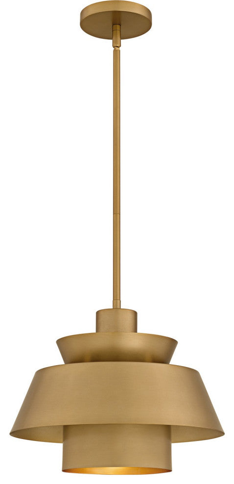 Lumi One Light Pendant in Brushed Weathered Brass