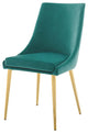 Modern Dining Room Side Dining Chair, Velvet Fabric Metal Steel, Aqua Blue