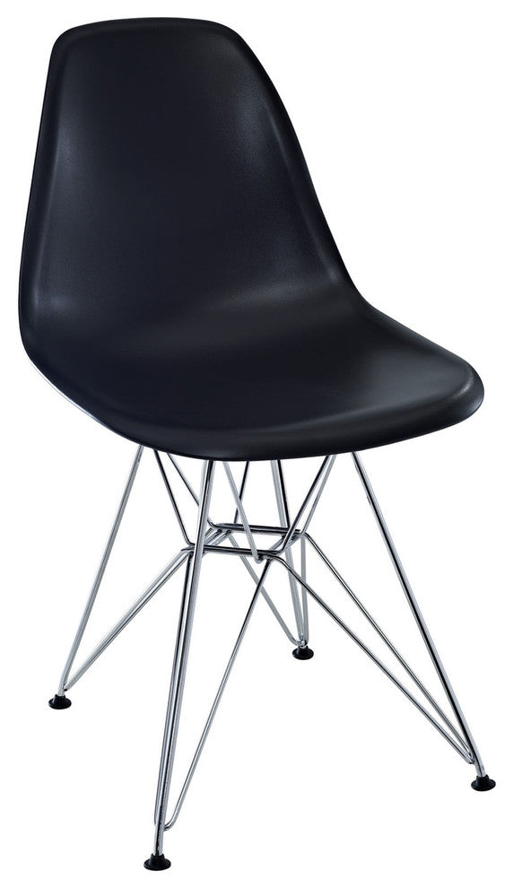White Eiffel Side Chair Wire Base, Black