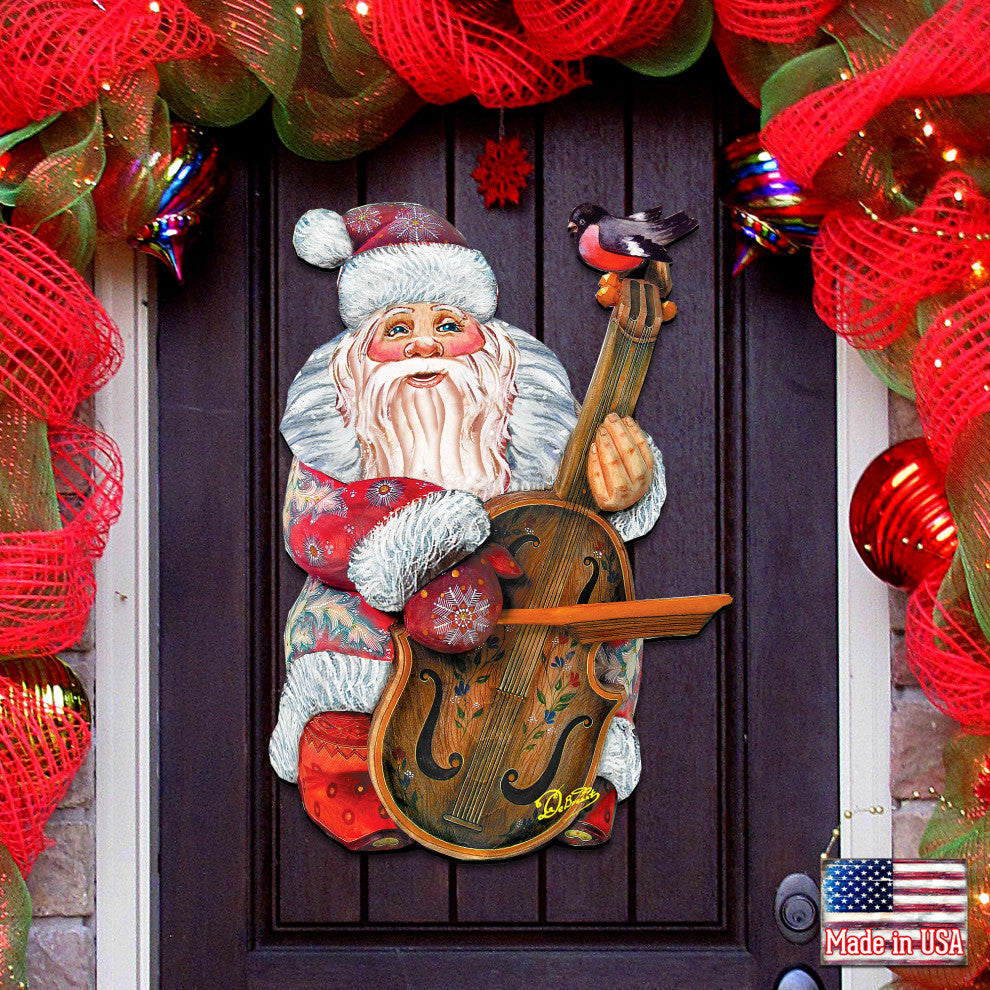 Violin Santa Door Hanger