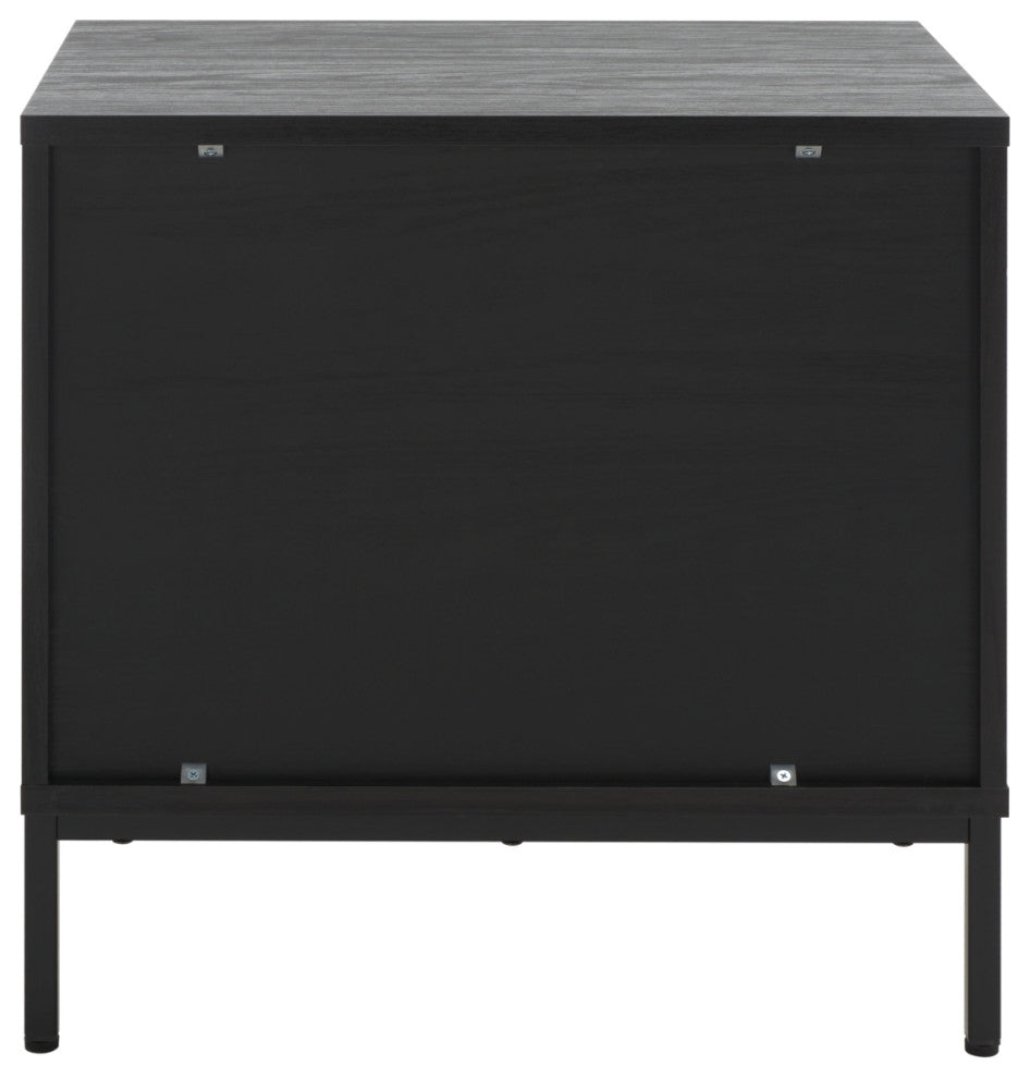 Safavieh Lylia 2 Drawer Nightstand, Black