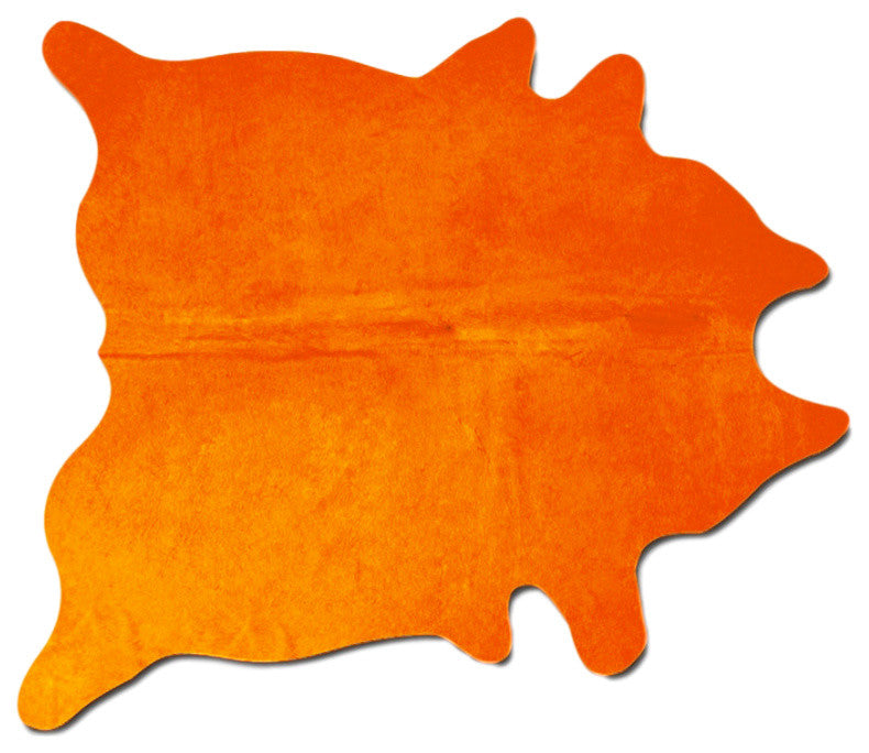Natural Geneva Cowhide Rug, 6''x7'', Orange
