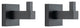 Italia Trieste Series set of 2 Robe Hooks in Matte Black