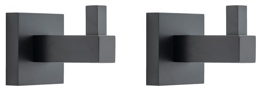 Italia Trieste Series set of 2 Robe Hooks in Matte Black