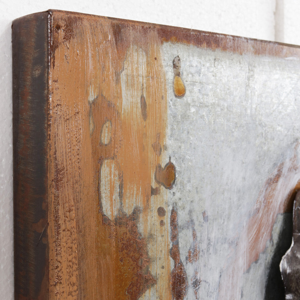 "Elegance" Primo Mixed Media Hand Painted Iron Woman Wall Sculpture, 20"x 60"