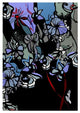 "Stained Glass Garden with Redribbons" Paper Print by Joan Elan Davis, 22"x32"