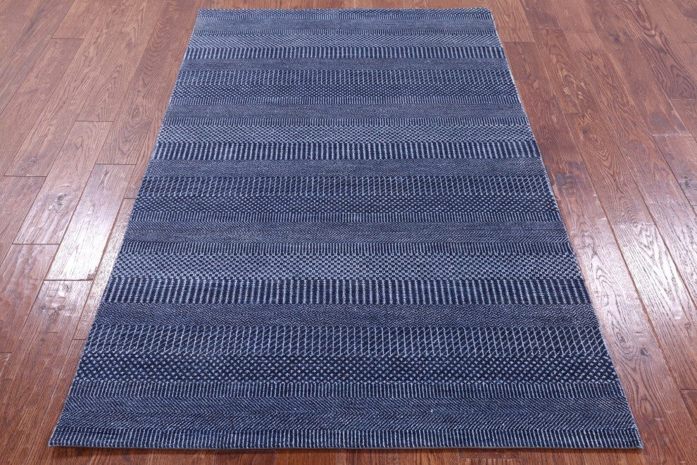 4' 0" X 6' 5" Wool and Silk Savannah Grass Hand Knotted Rug Q11512