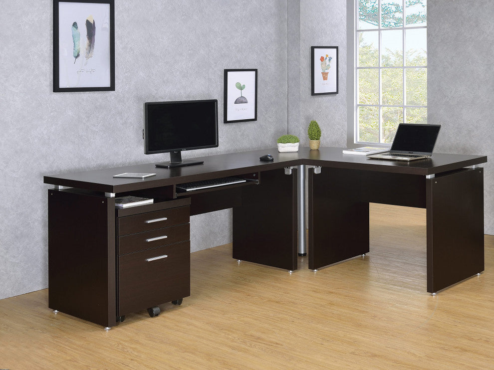 Computer Desk with Keyboard Drawer, Cappuccino