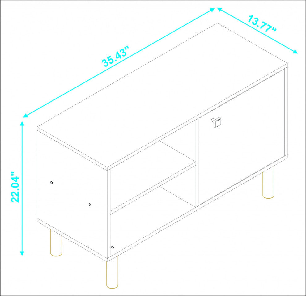 Iko White Modern Sideboard Open Cubbie Cabinet