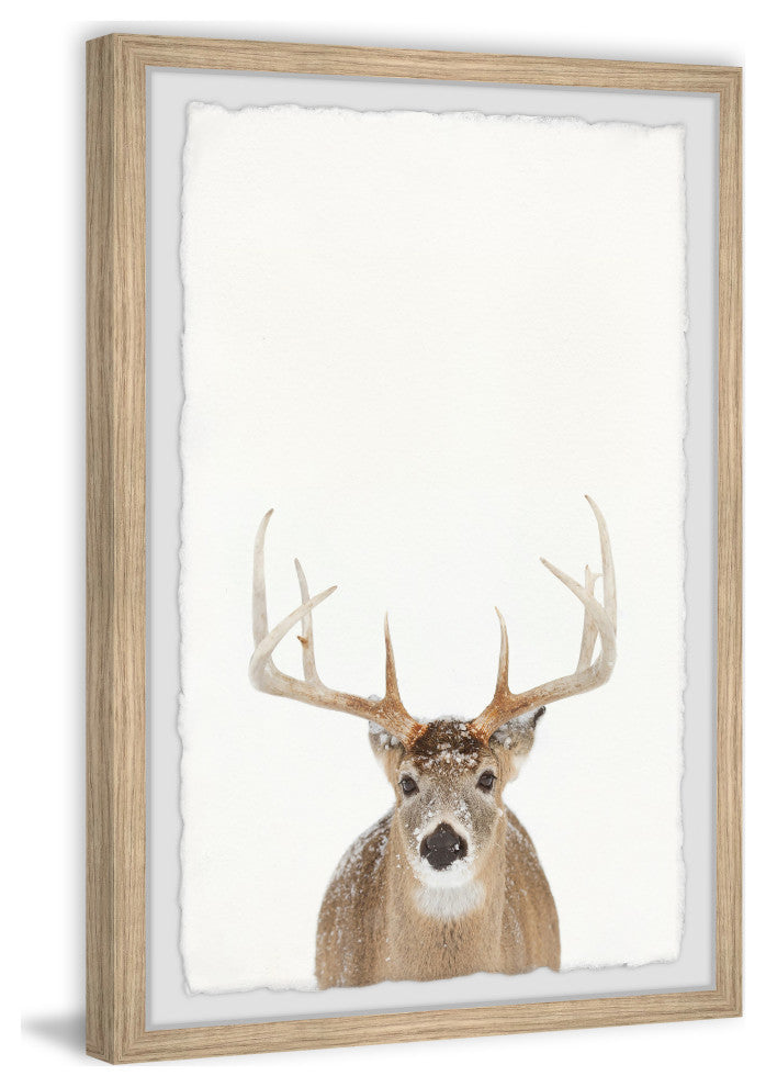 "Winter Deer" Framed Painting Print, 20x30