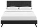 Terisa Full Vinyl Platform Bed With Round Splayed Legs, Black