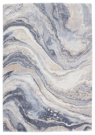 Vibe Orion Abstract Blue and Light Gray Runner Rug, 12'x15'