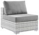 Convene Outdoor Patio Armless Chair Light Gray Gray