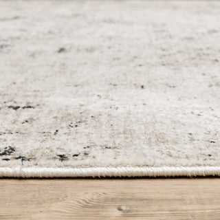 Noble Distressed Abstract Ivory/ Grey Indoor Area Rug, Ivory, 3'3"x5'